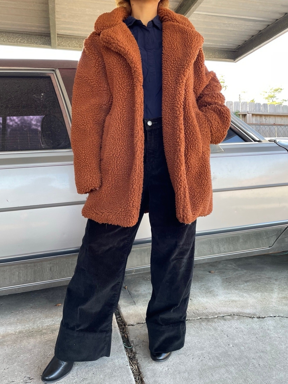 jason maxwell Rust Brown Teddy Jacket